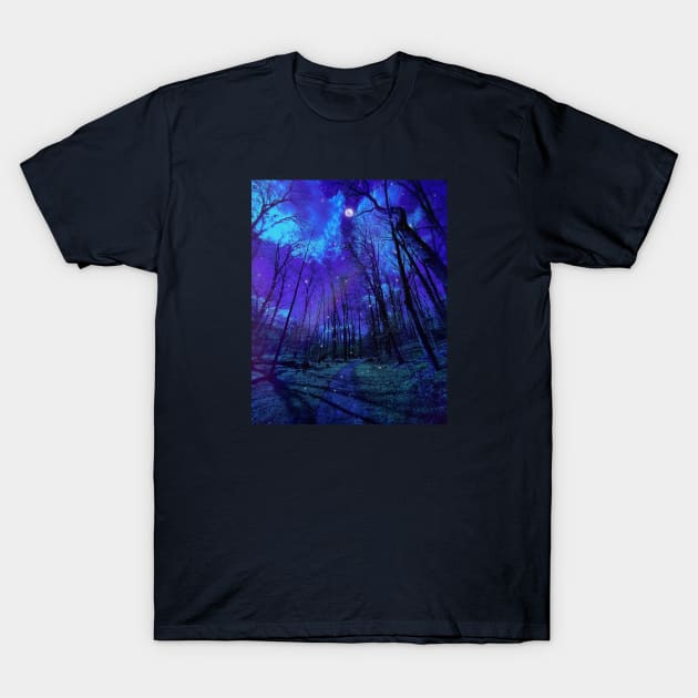 Forest at night T-Shirt by floatingheavy